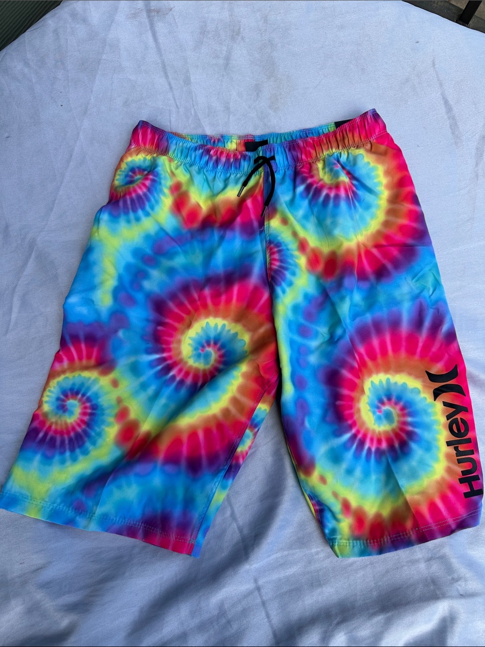 Hurley Men’s Tie-Dye Swim Shorts - Blue, Yellow, Red